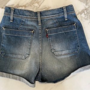 ❤️ LEVI'S WOMEN'S DENIM SAILOR PATCH POCKET JEAN VINTAGE SHORTS BLANK RED TAB